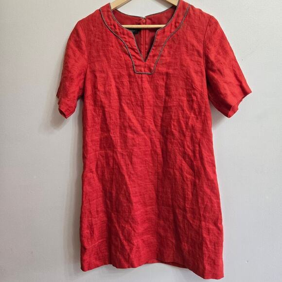 PENDLETON Lora Linen Shift Dress in Cayenne 10 Petite - Picture 4 of 12